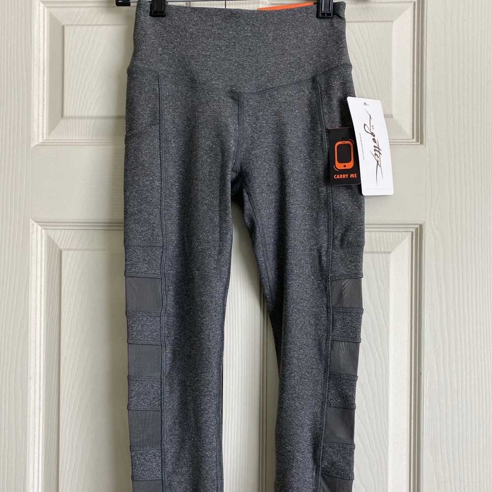 X by Gottex Leggings Mesh Panel Pocket Grey XS